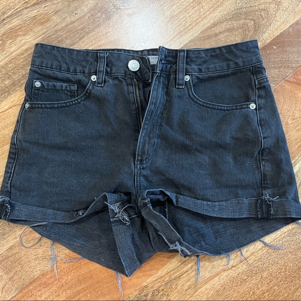 Black Garage Distressed Shorts